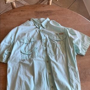 Columbia Men's Aqua Short Sleeve Shirt